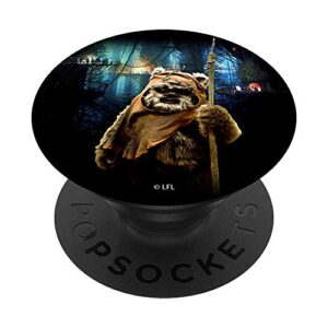 star wars ewok wicket village night time scenery popsockets popgrip: swappable grip for phones & tablets