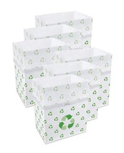 clean cubes 13 gallon trash cans & recycle bins for sanitary garbage disposal. disposable containers for parties, events, recycling, and more. 6 pack (recycle)