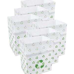 Clean Cubes 13 Gallon Trash Cans & Recycle Bins for Sanitary Garbage Disposal. Disposable Containers for Parties, Events, Recycling, and More. 6 Pack (Recycle)