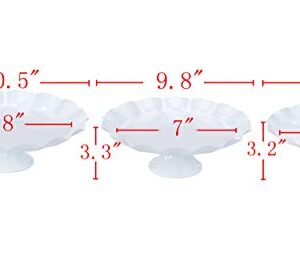 VILAVITA Cake Stands 3-Set Round Cupcake Stands Metal Dessert Display Cake Stand, White