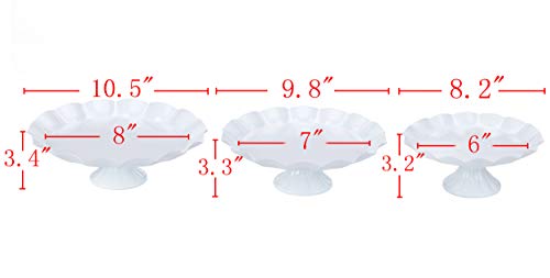 VILAVITA Cake Stands 3-Set Round Cupcake Stands Metal Dessert Display Cake Stand, White