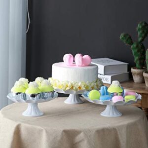 VILAVITA Cake Stands 3-Set Round Cupcake Stands Metal Dessert Display Cake Stand, White