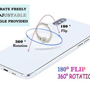 lenoup Transparent Heart Cell Phone Ring Holder Kickstand,360 Rotation Clear Heart Cell Phone Finger Ring Grip Stand for Phones,Pad