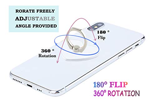 lenoup Transparent Heart Cell Phone Ring Holder Kickstand,360 Rotation Clear Heart Cell Phone Finger Ring Grip Stand for Phones,Pad