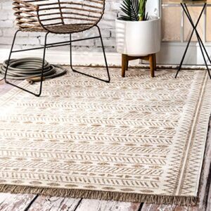 nuloom angie tribal indoor/outdoor area rug, 5' x 8', beige