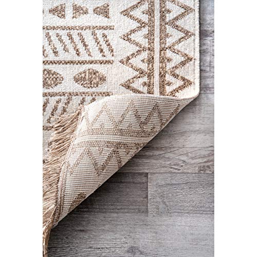 nuLOOM Angie Tribal Indoor/Outdoor Area Rug, 5' x 8', Beige