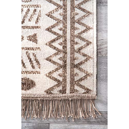 nuLOOM Angie Tribal Indoor/Outdoor Area Rug, 5' x 8', Beige