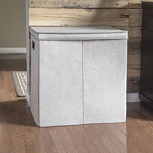 GreenWay GFL6000GR Collapsible Double Sorter, Grey Linen Laundry Hamper