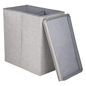 GreenWay GFL6000GR Collapsible Double Sorter, Grey Linen Laundry Hamper