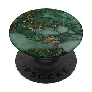 elegant dark forest green & jade green pattern popsockets popgrip: swappable grip for phones & tablets