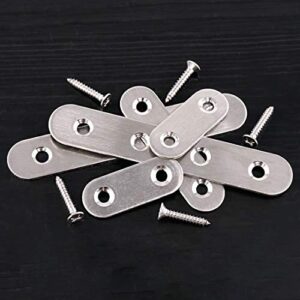 115Pcs 3 Sizes Stainless Steel Flat Straight Brace Brackets Metal Shelf Support Brackets Joining Plate with Screws Perfect for Mending Repair Plates Fixing Bracket Connector - 50mm/ 80mm/ 100mm