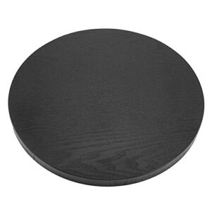 Round Shape Solid Wood Food Meals Serving Tray Tea Coffee Snack Plate Home Kitchen Restaurant Trays 37.5cm(Black)