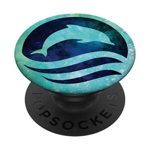 cool & cute dolphin wave galaxy design gifts popsockets popgrip: swappable grip for phones & tablets