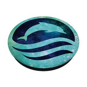 Cool & Cute Dolphin Wave Galaxy Design Gifts PopSockets PopGrip: Swappable Grip for Phones & Tablets