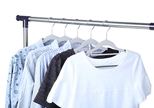 Finnhomy Bar Design Heavy Duty 50 Pack Plastic Hangers, Durable Clothes Hangers with Non-Slip Pads, Great for Shirts, Pants, Scarves, Strong Enough for Coat, Gray