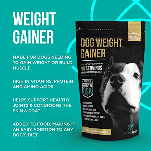 PET CARE Sciences Approx 90 Servings of Dog Weight Gainer - Weight Gain Supplements for Dogs - Canine and Dog Muscle Builder - Dog Protein Powder - High Calorie Dog Food Supplement