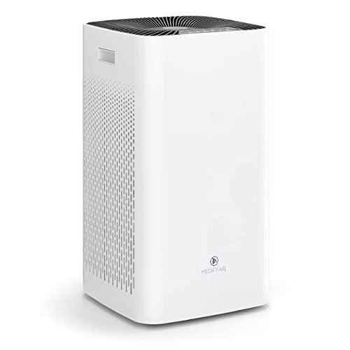 Medify Air MA-112 Air Purifier with H13 True HEPA Filter | 2,500 sq ft Coverage | for Allergens, Wildfire Smoke, Dust, Odors, Pollen, Pet Dander | Quiet 99.7% Removal to 0.1 Microns | White, 1-Pack