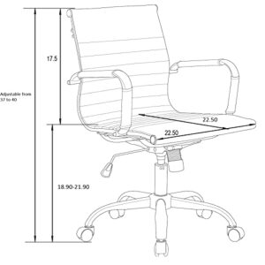 LeisureMod Harris Modern Adjustable Executive Swivel Leatherette Task Gold Office Chair (Grey)