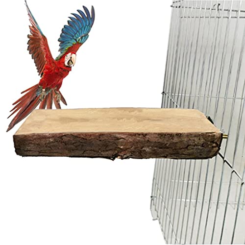 Hamiledyi 4 Pcs Wood Bird Perch Platform Branches Natural Wooden Parrot Stand Paw Grinding Sticks Bird Cage Accessories for Parrots Parakeets Budgies Conures Cockatiels Lovebirds