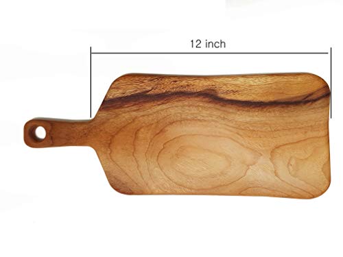 BOUMBI Fragrant Camphor Laurel Wood Cutting Board with Handle(15.7x6.3x0.55 inches paddle)