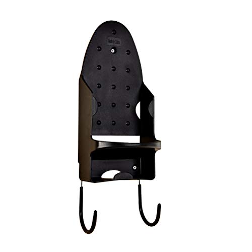 Yardwe Wall Mounted Iron Rest Hanging Ironing Board Holder Bathroom Living Room Shelf Organizer Shower Storage Rack Hook (Black)