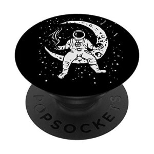galaxy astronaut weed donut smoking spaceman joint marijuana popsockets popgrip: swappable grip for phones & tablets