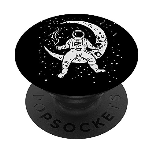 Galaxy Astronaut Weed Donut Smoking Spaceman Joint Marijuana PopSockets PopGrip: Swappable Grip for Phones & Tablets