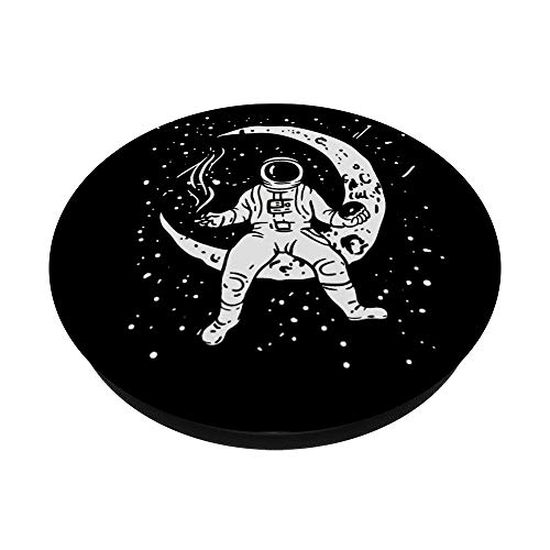 Galaxy Astronaut Weed Donut Smoking Spaceman Joint Marijuana PopSockets PopGrip: Swappable Grip for Phones & Tablets