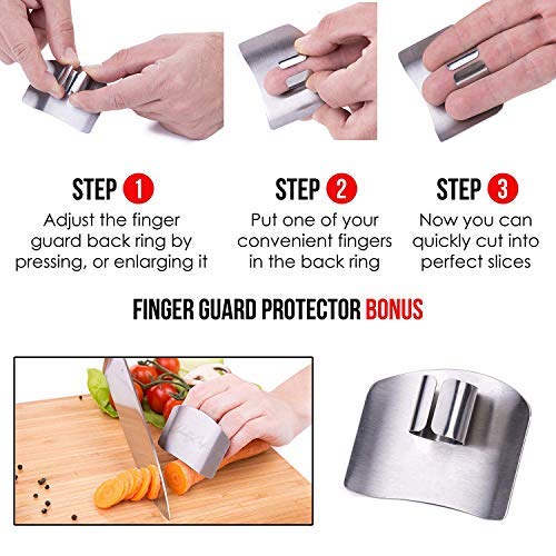 Daddy chef Stainless steel Finger guard knife cutting protector Hand Kitchen Safe slice tool for Chef - Cooking Avoid Hurting When Slicing and chopping