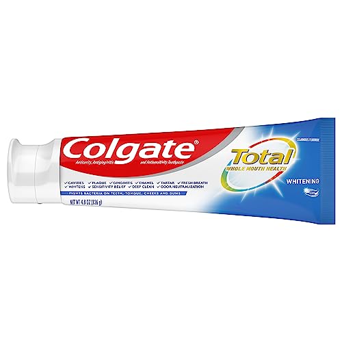 Colgate Total Toothpaste Whitening Gel, Whitening Mint, 4.8 Ounce (Pack of 2)