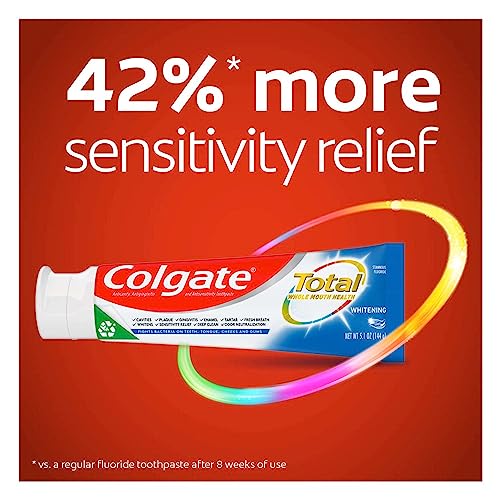 Colgate Total Toothpaste Whitening Gel, Whitening Mint, 4.8 Ounce (Pack of 2)