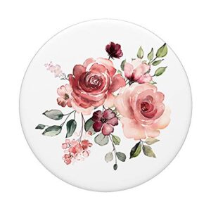 Maroon and Peach Floral Bouquet Design: Flower PopSockets PopGrip: Swappable Grip for Phones & Tablets