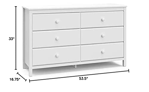 STORKCRAFT ALPINE 6 DRAWER DRESSER - WHITE