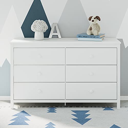 STORKCRAFT ALPINE 6 DRAWER DRESSER - WHITE