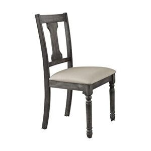 acme wallace side chair (set-2), tan linen & weathered gray