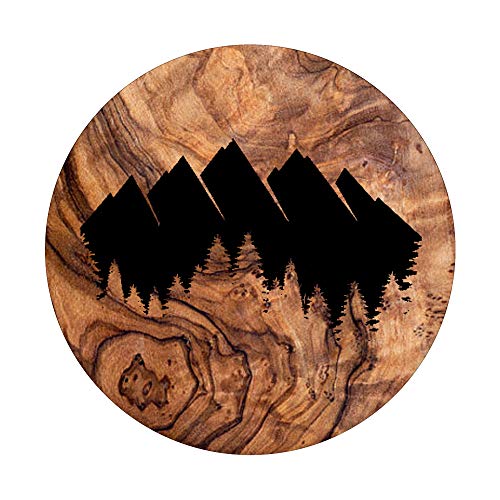 Mountain Range Forest Burned Woodgrain Wood-Burn PopSockets PopGrip: Swappable Grip for Phones & Tablets