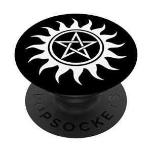 anti possession pentagram symbol popsockets popgrip: swappable grip for phones & tablets