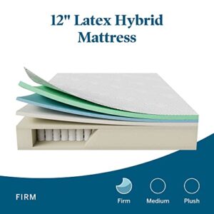 Lucid L300 Full Adjustable Bed Frame with Lucid 12 inch Latex Hybrid Full Mattress