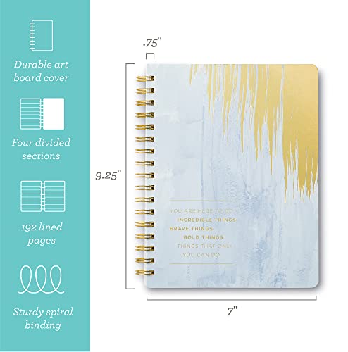 Compendium Spiral Notebook - You are here to do incredible things… — A Designer Spiral Notebook with 192 Lined Pages, College Ruled, 7.25”W x 9.25”H