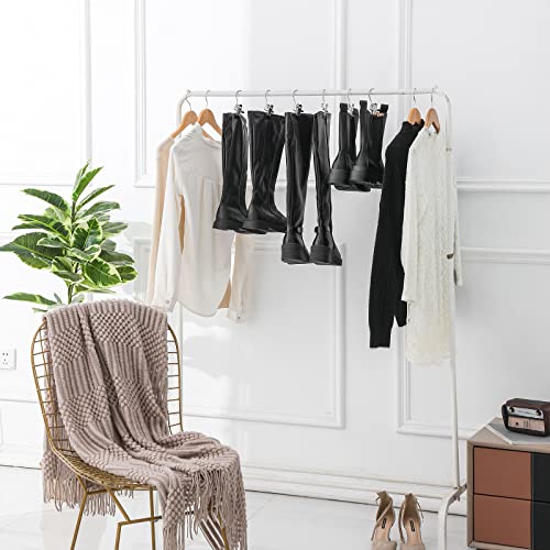 Frezon 15 Pack Boot Hanger Legging Organizer for Closet, Boot Holder, Hanging Clips, Portable Multifunctional Hangers Single Clip Space Saving for Jeans, Hats, Tall Boots, Towels(Black)