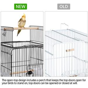 Yaheetech Open Top Rolling Parrot Bird Cage for Cockatiel Sun Parakeet Green Cheek Conure Mid-Sized Parrot Cage with Detachable Stand