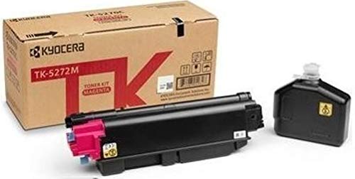 Kyocera 1T02TVBUS0 Model TK-5272M Magenta Toner Kit For use with Kyocera ECOSYS M6235cidn, M6630cidn, M6635cidn and P6230cdn A4 Multifunctional Printers; Up to 6000 Pages Yield at 5% Coverage