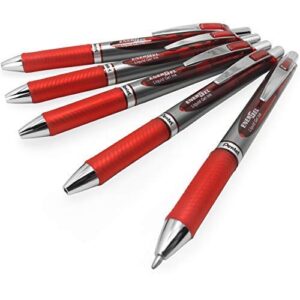 energel bl80 retractable liquid gel ink rollerball pen - 1.0mm - red - pack of 5