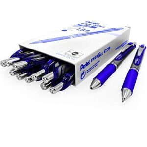 energel bl80 retractable liquid gel ink rollerball pen - 1.0mm - blue - pack of 12 + 2