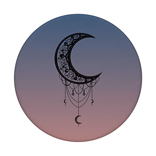 Beautiful Black Crescent Moon Dreamcatcher Silhouette PopSockets PopGrip: Swappable Grip for Phones & Tablets