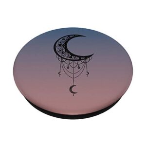 Beautiful Black Crescent Moon Dreamcatcher Silhouette PopSockets PopGrip: Swappable Grip for Phones & Tablets