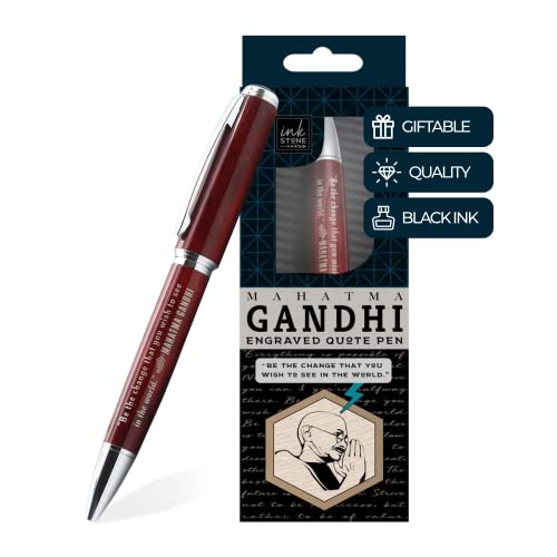 Mahatma Gandhi Inspirational Quote Pen - Be the Change that You Wish to See in the World. - Office Business Quote Gifts for Creative Professionals Students Coworkers Colleagues Men Women