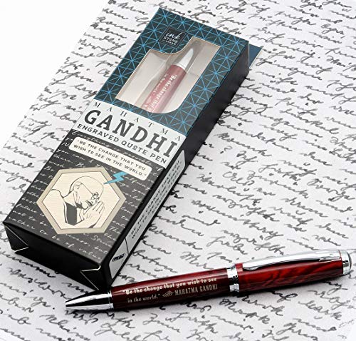 Mahatma Gandhi Inspirational Quote Pen - Be the Change that You Wish to See in the World. - Office Business Quote Gifts for Creative Professionals Students Coworkers Colleagues Men Women