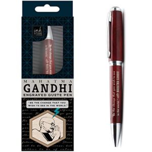 Mahatma Gandhi Inspirational Quote Pen - Be the Change that You Wish to See in the World. - Office Business Quote Gifts for Creative Professionals Students Coworkers Colleagues Men Women