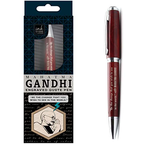 Mahatma Gandhi Inspirational Quote Pen - Be the Change that You Wish to See in the World. - Office Business Quote Gifts for Creative Professionals Students Coworkers Colleagues Men Women